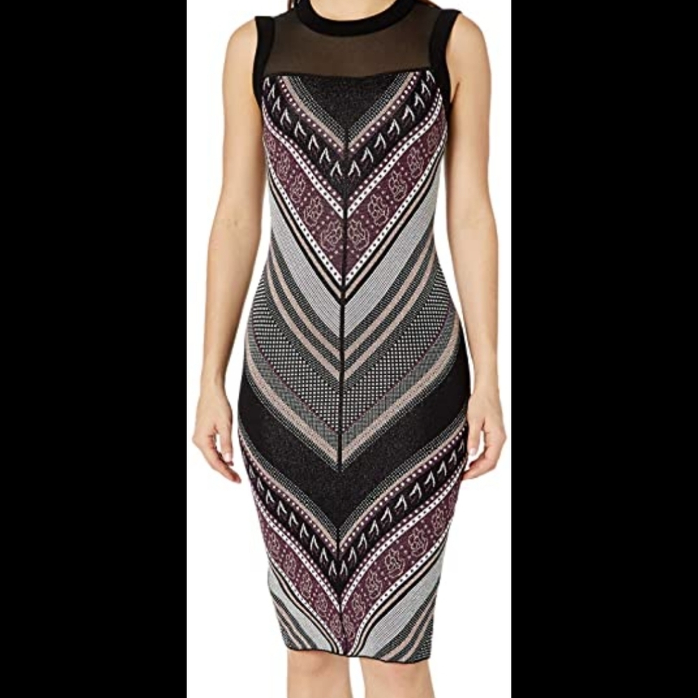 Rachel Roy chevron tweed sweater dress
